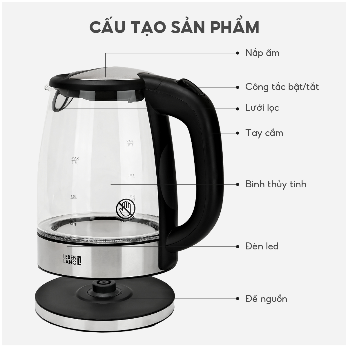 Mua ấm siêu tốc Lebenlang LBL2879 trên Shopee Mall
