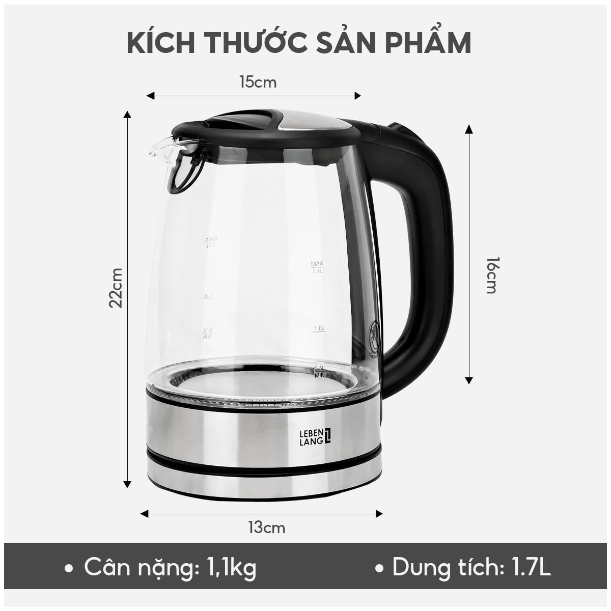 Thông tin nhà phân phối ấm siêu tốc Lebenlang LBL2879
