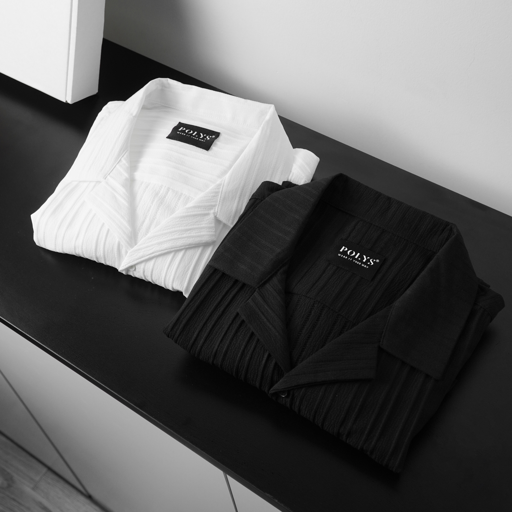 Mô tả Áo sơ mi nam POLYS Fullbox Vải Linen Vân Đôi Co Giãn 2 Chiều Thấm Hút Tốt Áo sơ mi nam tay ngắn VENN - 1