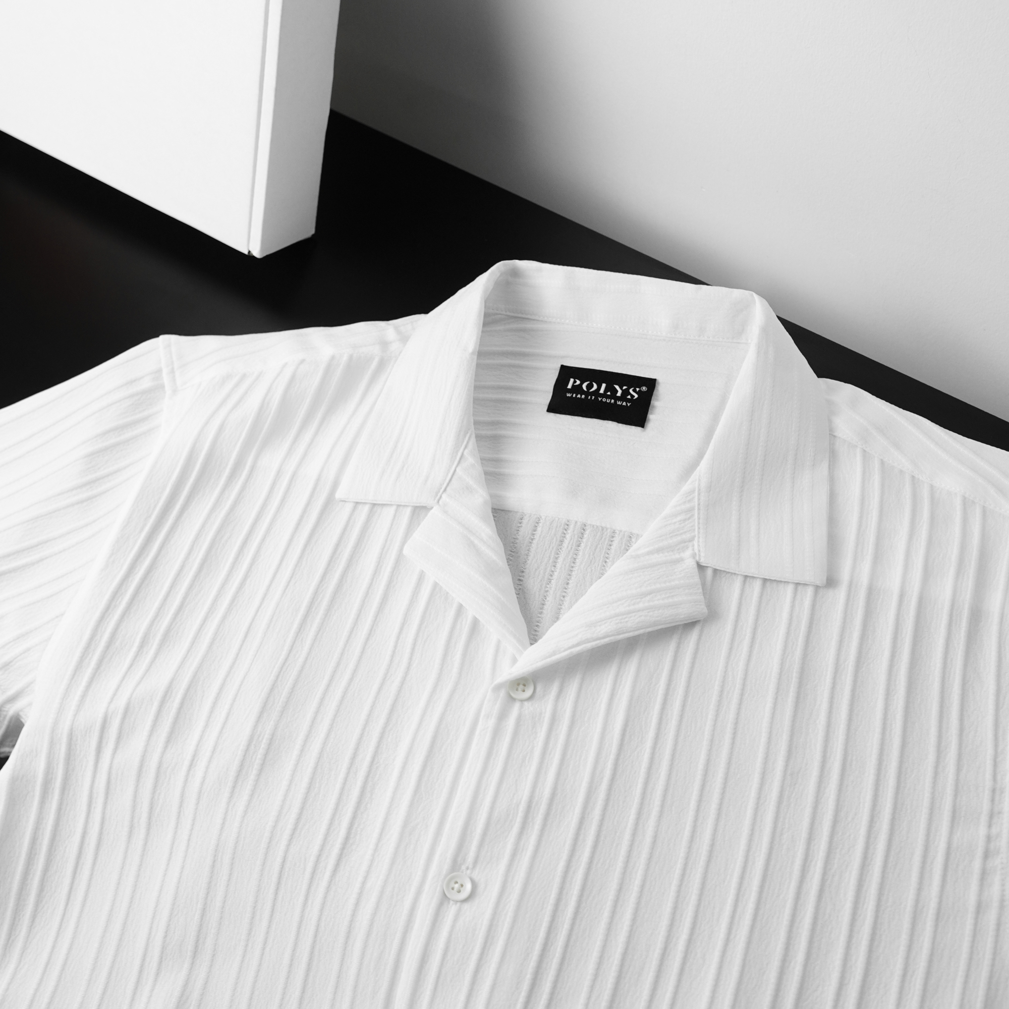 Mô tả Áo sơ mi nam POLYS Fullbox Vải Linen Vân Đôi Co Giãn 2 Chiều Thấm Hút Tốt Áo sơ mi nam tay ngắn VENN - 2