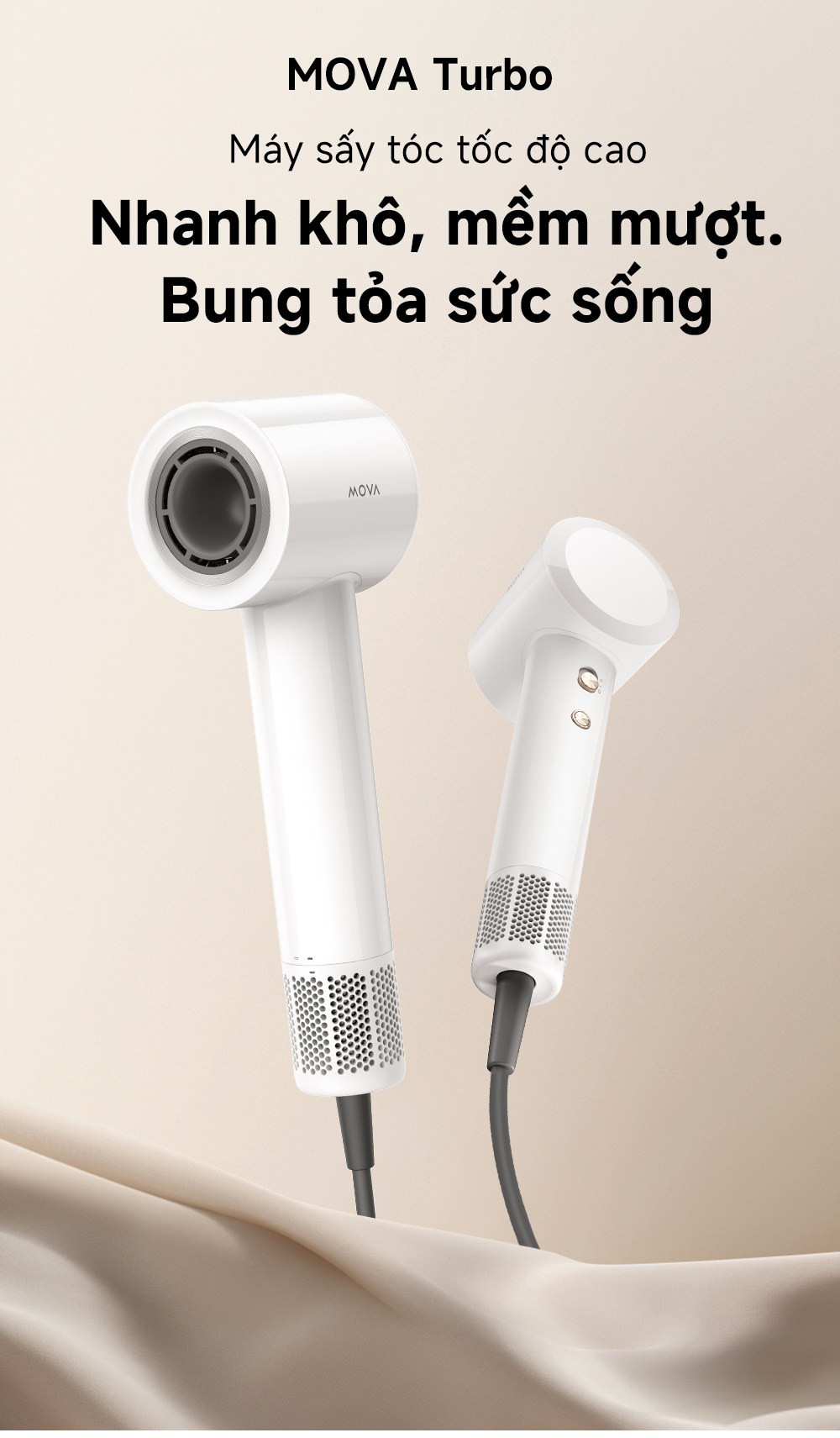 Mô tả Máy sấy tóc tốc độ cao Mova Turbo - Hàng chính hãng - Bảo hành 12 tháng - 1