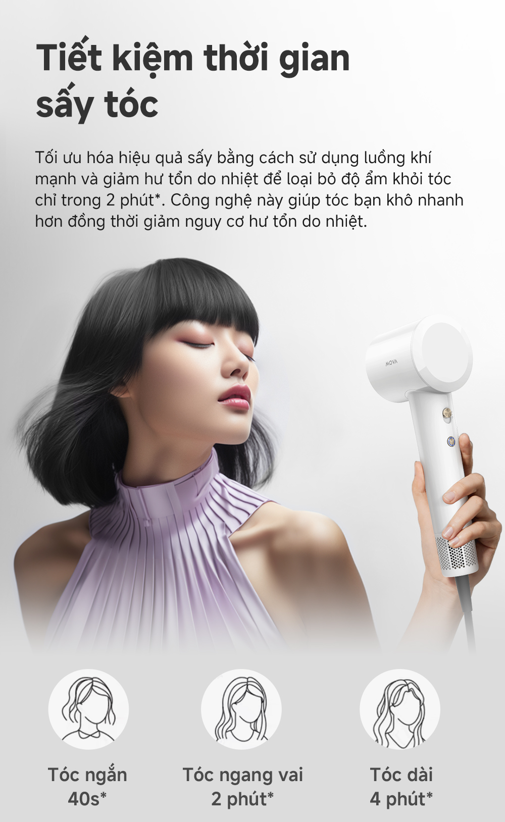 Mô tả Máy sấy tóc tốc độ cao Mova Turbo - Hàng chính hãng - Bảo hành 12 tháng - 4