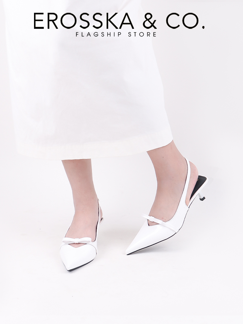 Mô tả Erosska - Giày cao gót nữ mũi nhọn phối nơ kiểu dáng thanh lịch sang trọng màu đen cao 8cm  - EH044 - 6