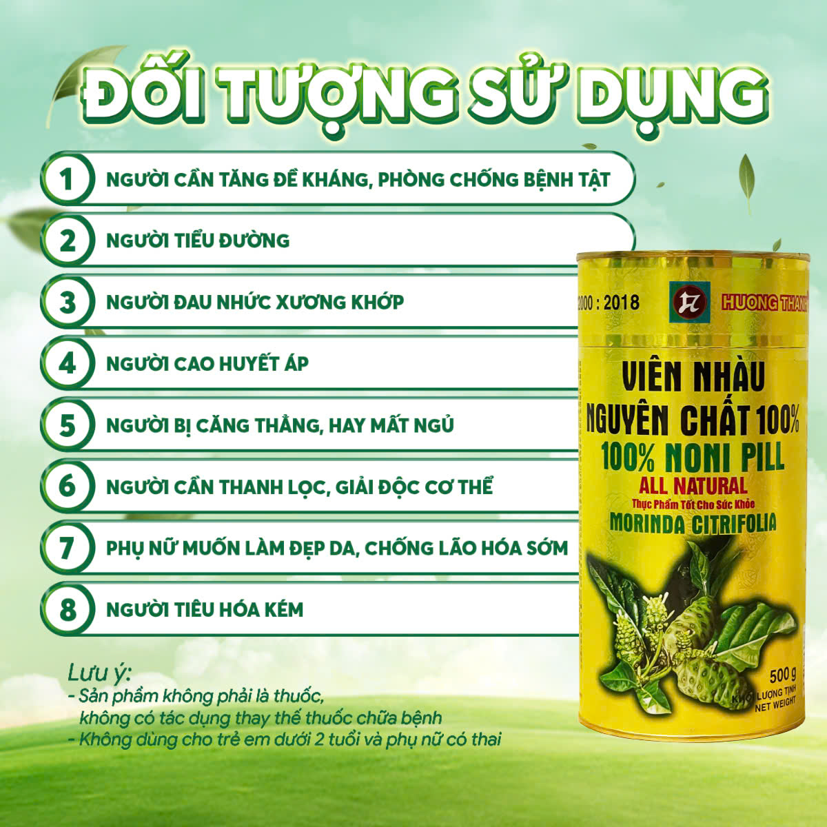 Mô tả Combo 5 Hộp Viên Nhàu Nguyên Chất Noni Hương Thanh, 100% Từ Quả Nhàu, Hộp 500g - 3