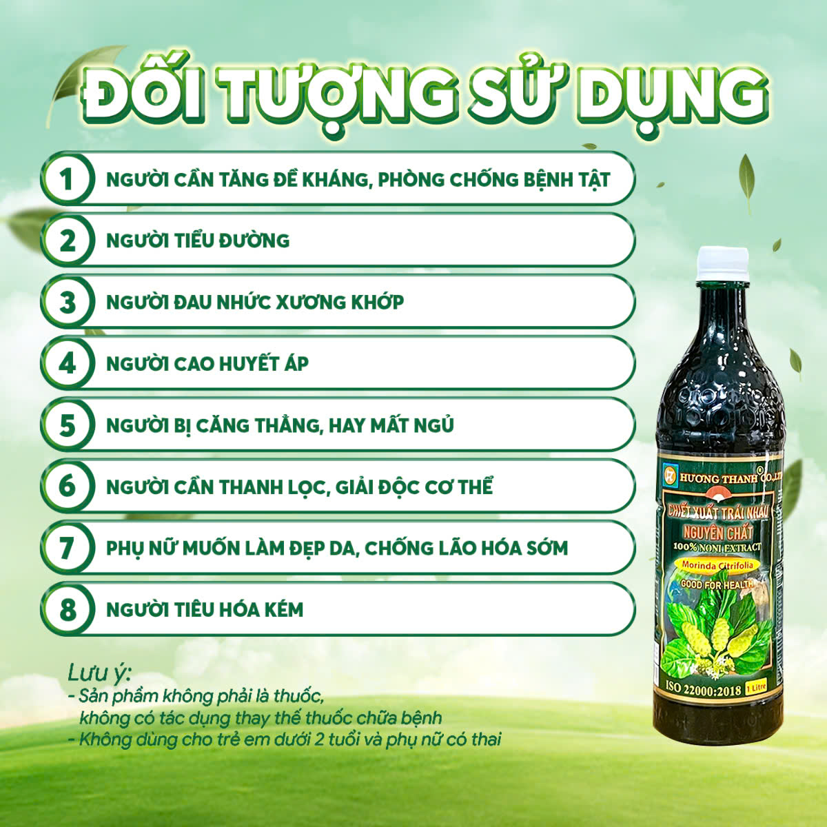 Mô tả Nước Cốt Nhàu 100% Nguyên Chất Noni Hương Thanh, Chai 1L - 2
