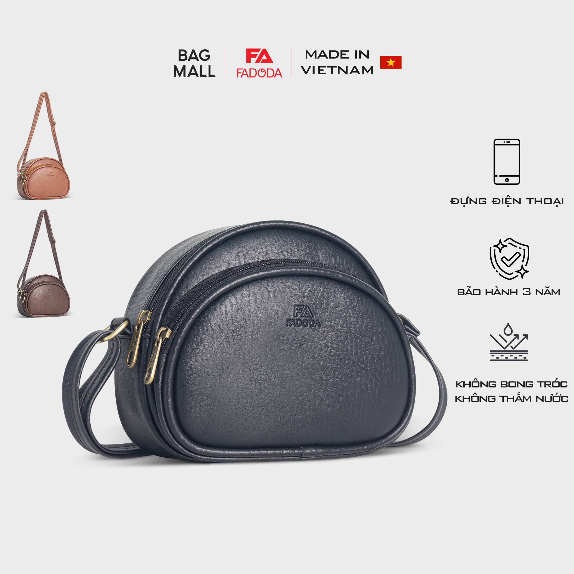Mô tả Túi đeo chéo nữ mini dáng bầu thời trang Fadoda FN41 - 1