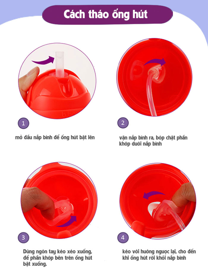 Mô tả b.box Bộ ống hút thay thế và dụng cụ vệ sinh tiện dụng cho bình nước 360 độ - 4