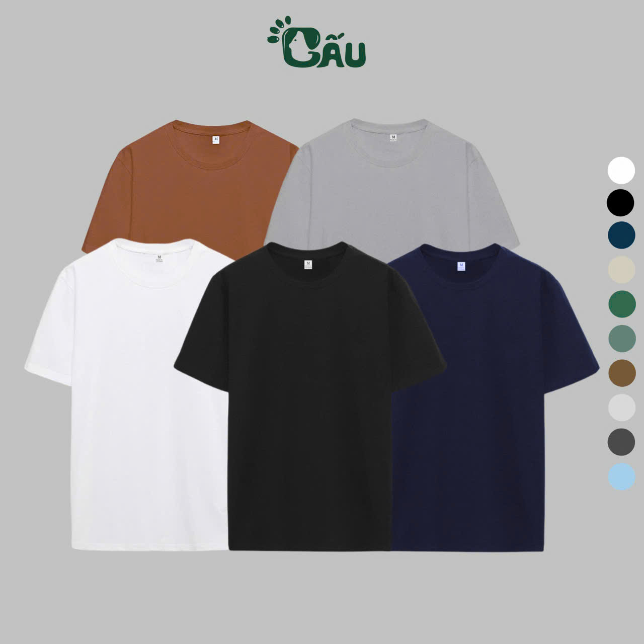 Mô tả Áo thun Gấu 194 phông trơn cổ tròn tay ngắn, vải Su xược mềm mịn, co dãn, from nhỏ - XUOC - 1