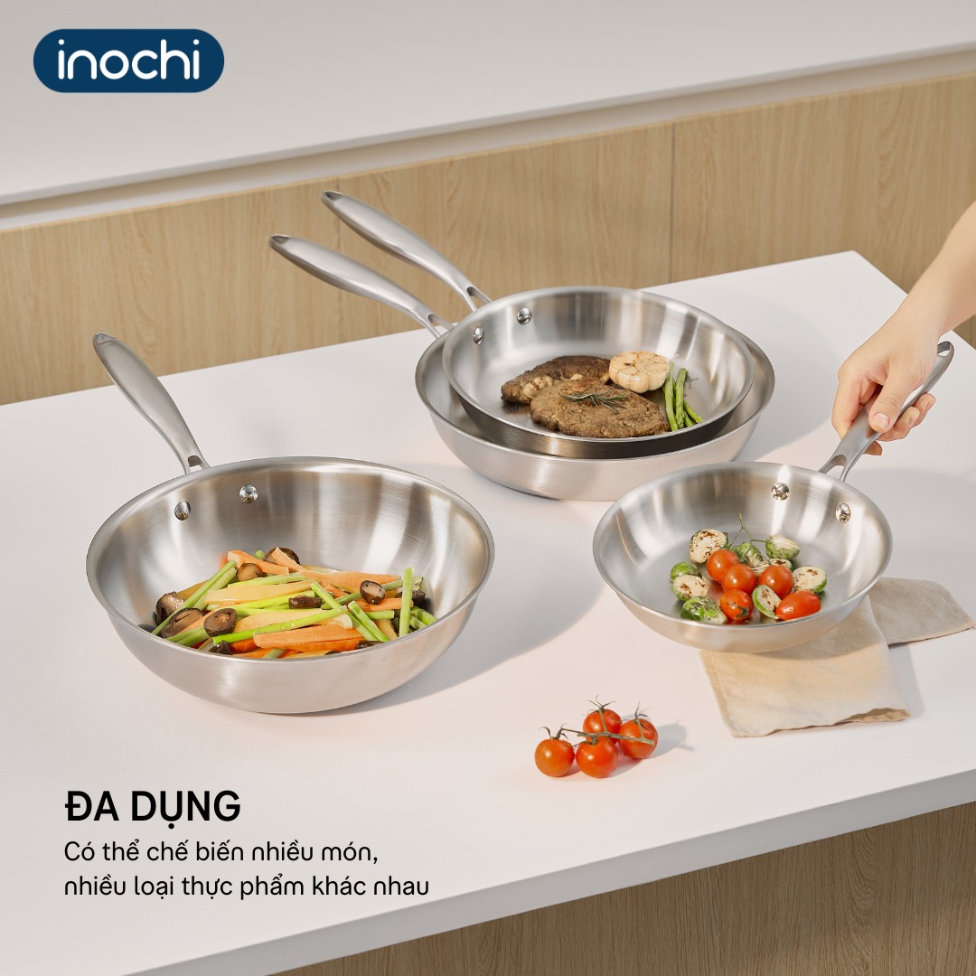 Chảo rán, xào inox nguyên khối Omi GOURMET - Inochi cao cấp, dùng được ...