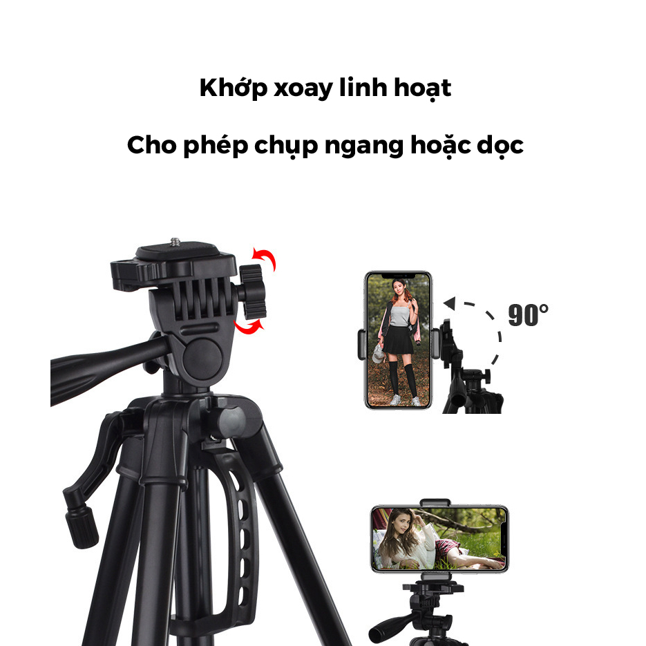 Chân Quay, Tripods Máy Ảnh T-3520/T360, Chân Nhôm Chắc Chắn + Tặng Túi ...
