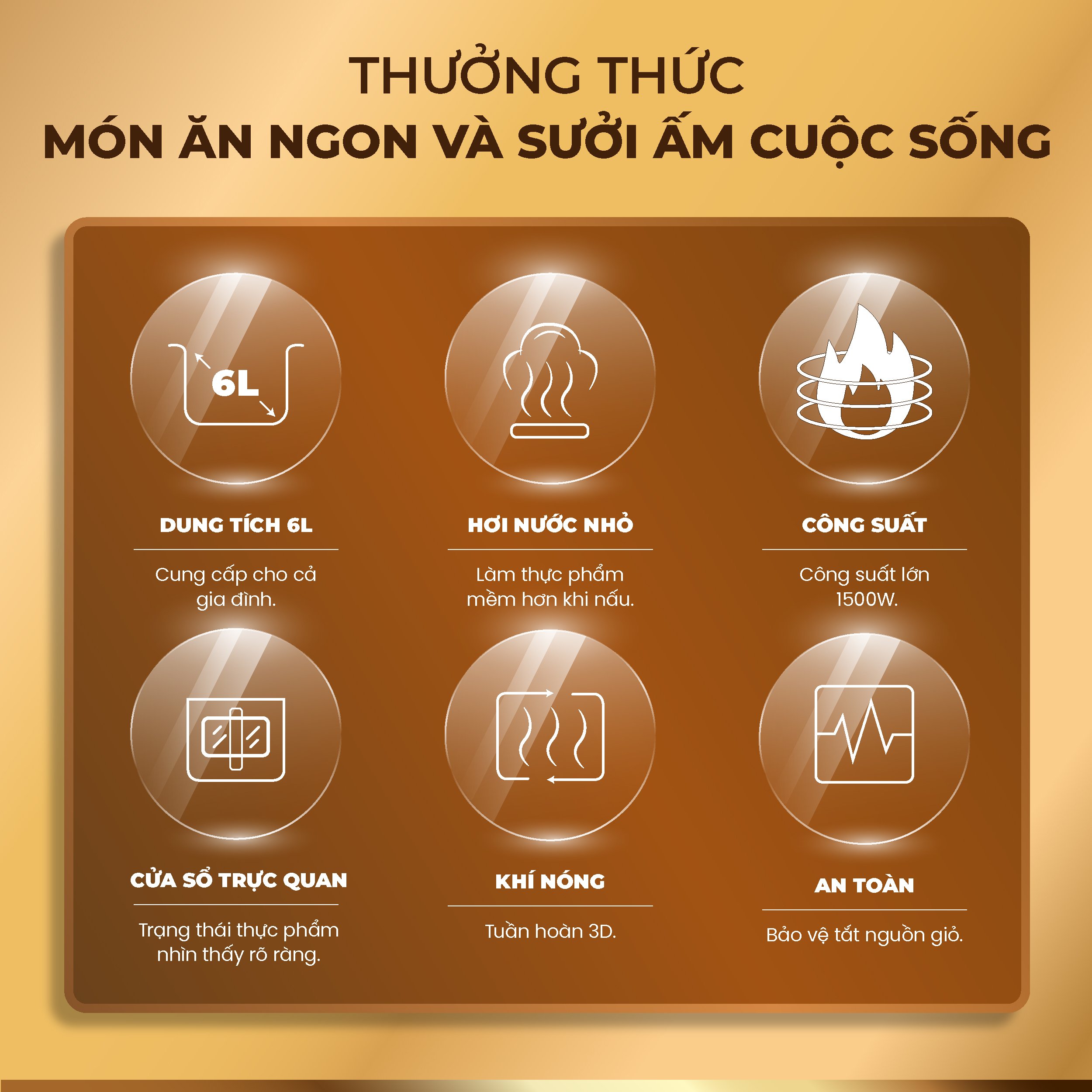 Mô tả Nồi Chiên Không Dầu Masuto MSChef 6L cửa sổ kính vỏ máy kim loại 1500W Đa Năng An Toàn Live - 5