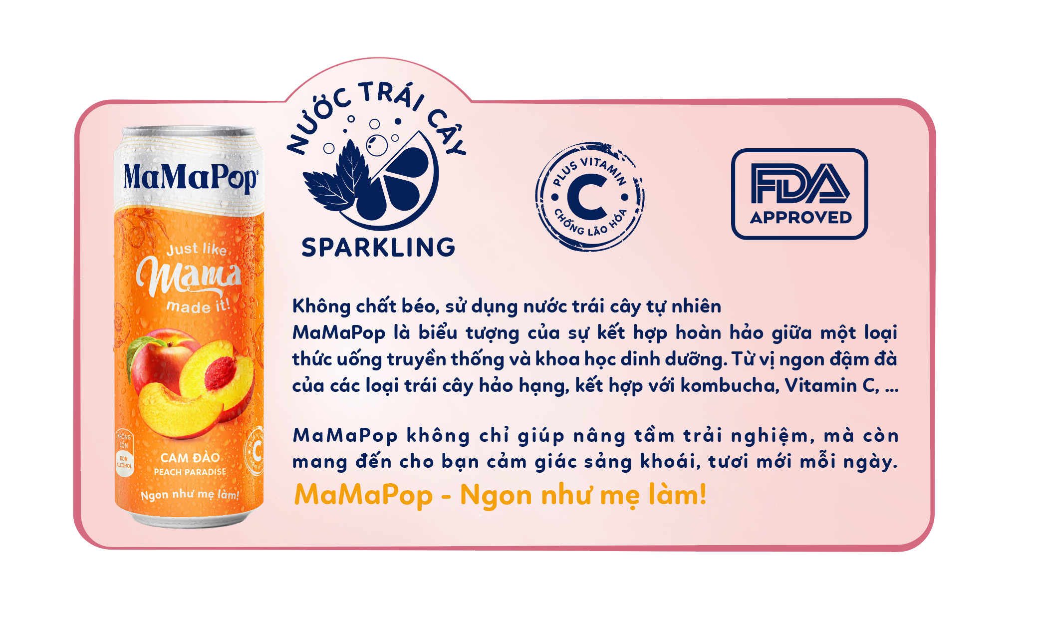 Mô tả Thùng 12 lon nước trái cây sparkling MaMaPop mix 6 vị (330ml/lon) - 2