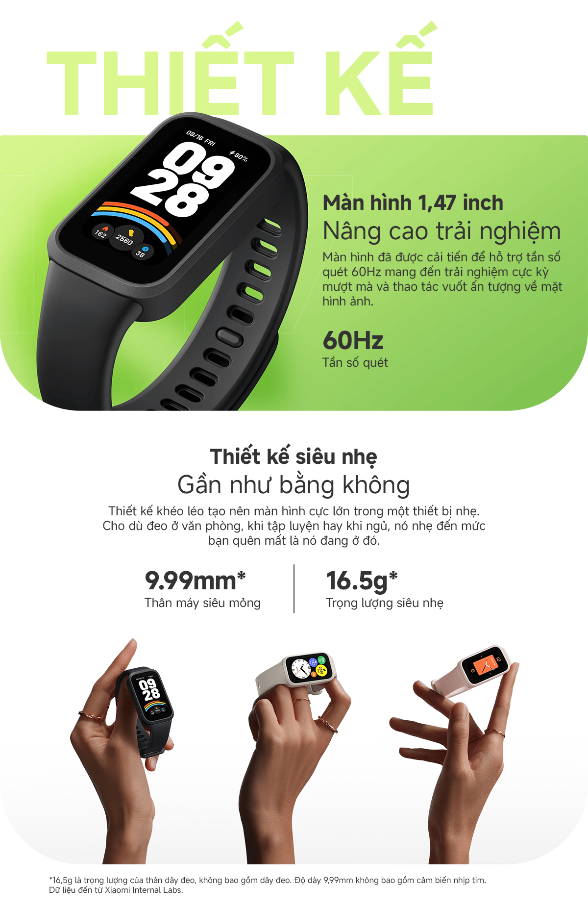 Xiaomi Miband 9 Active Tính năng