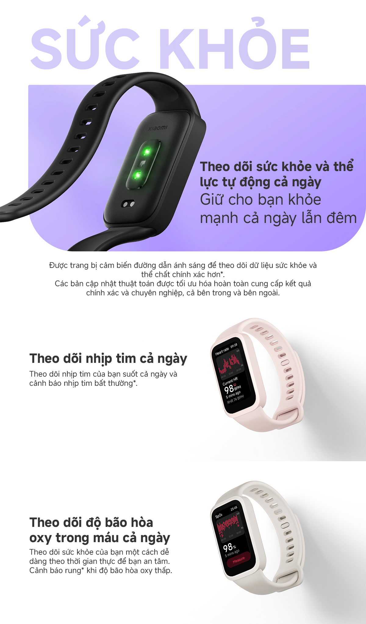 Xiaomi Miband 9 Active Theo dõi sức khỏe