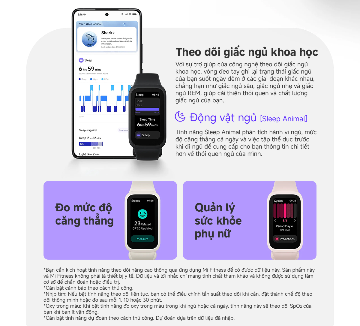 Xiaomi Miband 9 Active Theo dõi tập luyện