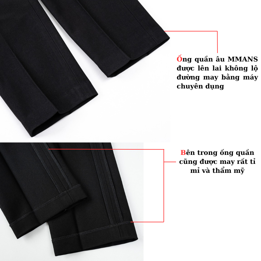 Mô tả Quần âu nam MMANS chất vải 79 cao cấp ống côn co giãn nhẹ dáng ôm body - 3