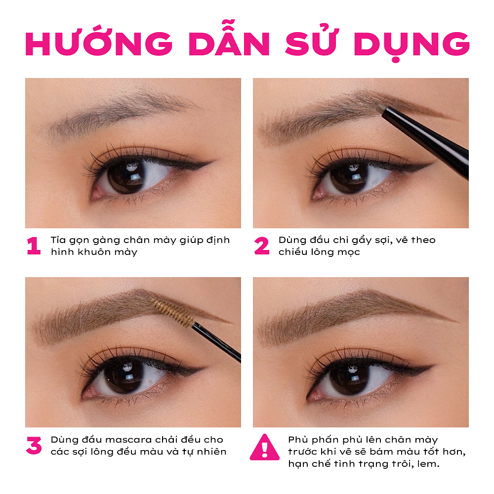 Mô tả Combo Lemonade Chì kẻ mày 2 đầu Dual Eyebrow 2.75g và Kẹp mi cong lâu 22g - 6