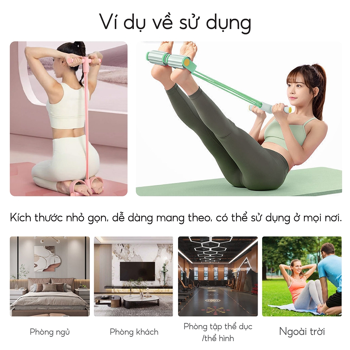 Mô tả - 6011 Dây Tập Bụng, Dây Kéo Đàn Hồi Kháng Lực 4 Ống Cao Su Tập Bụng Tại Nhà - 7