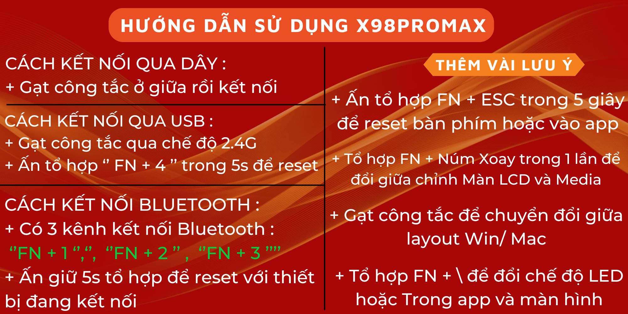 Mô tả Bàn Phím Cơ Máy Tính Không Dây Ziyou Attack Shark X98 PRO MAX 3 Mode, Màn Hình LCD, LED RGB - 3