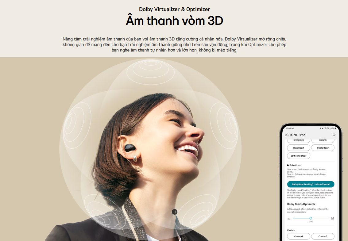 Mô tả Tai Nghe Bluetooth LG TONE Free T90S - Công nghệ Dolby Atmos | ANC | UVnano | Dual Connection - 4