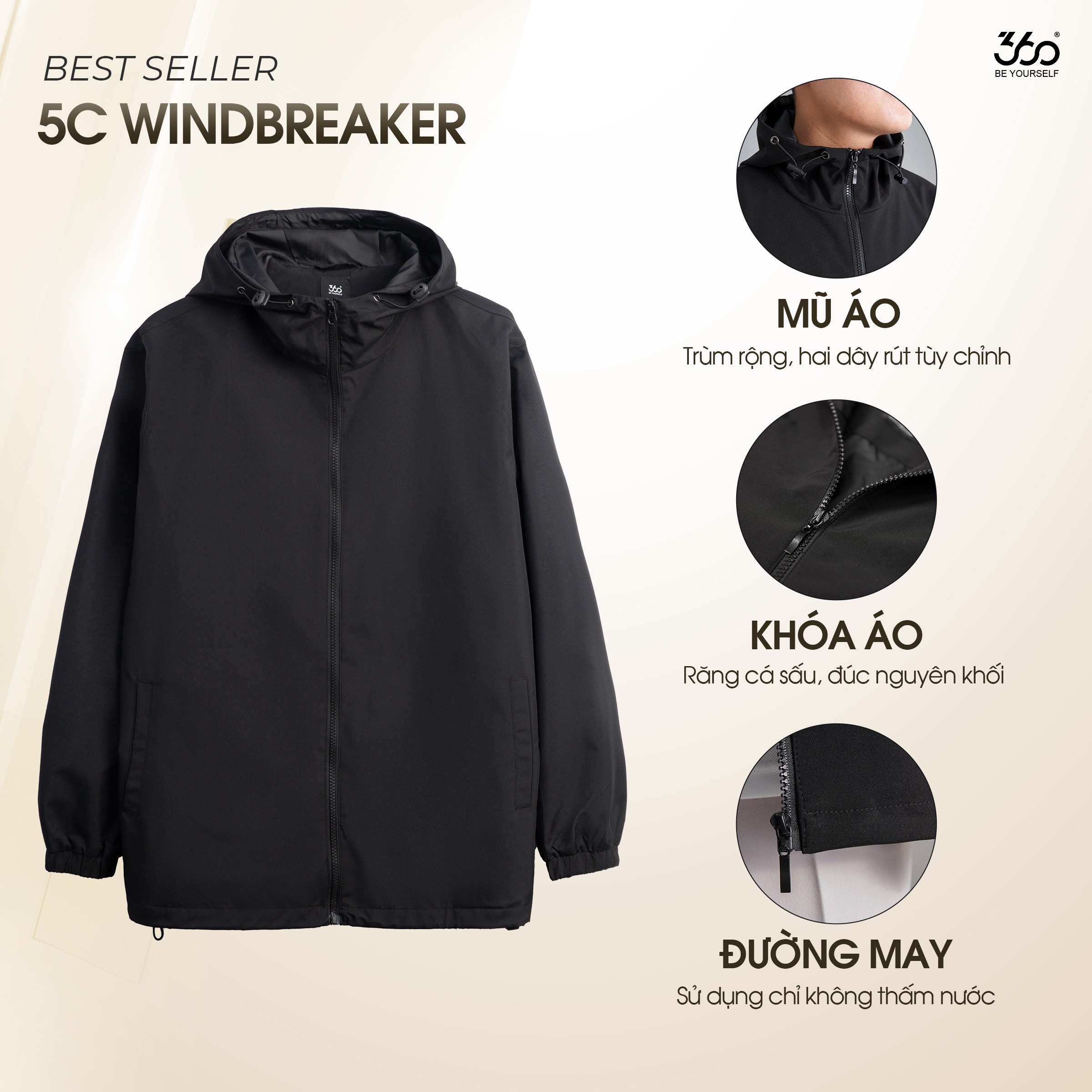 Áo khoác gió 360 Boutique - Chất liệu