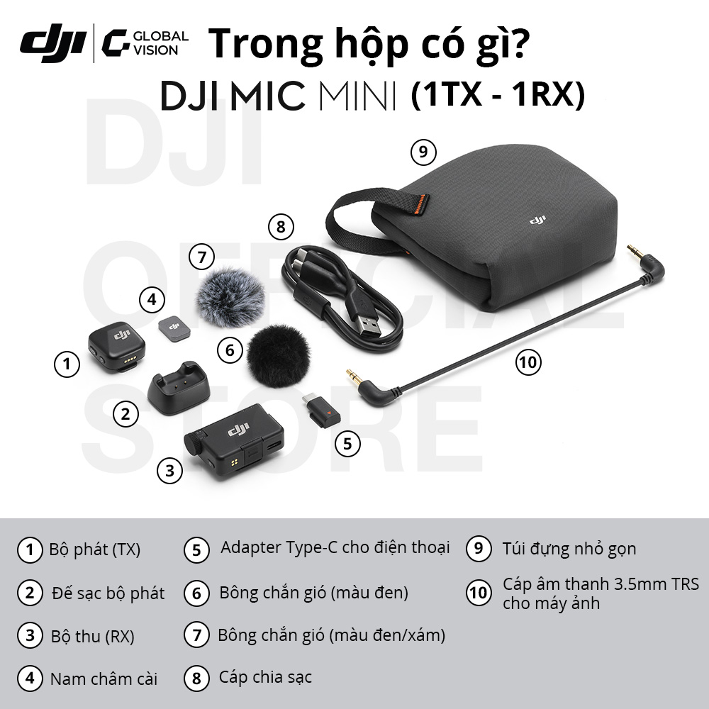 Bộ micro không dây cài áo DJI Mic Mini - Thành phần 2