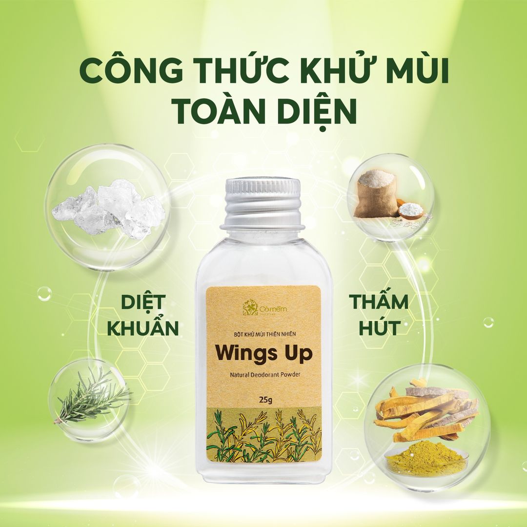 Mô tả Combo 3 Bột Khử Mùi Wings Up Khử Mùi Hôi Chân Hôi Nách Giảm Tiết Mồ Hôi Hôi Cỏ Mềm 25g - 2