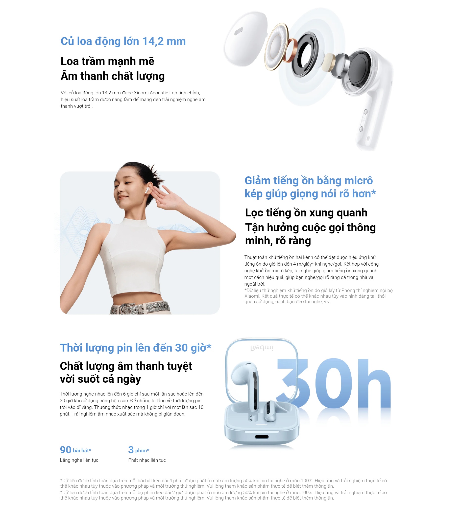 Mô tả Tai Nghe Bluetooth Xiaomi Redmi Buds 6 Active / Giảm Tiếng Ồn / Pin 30h /  Bảo Hành 12Tháng (Không kèm sạc) - 2