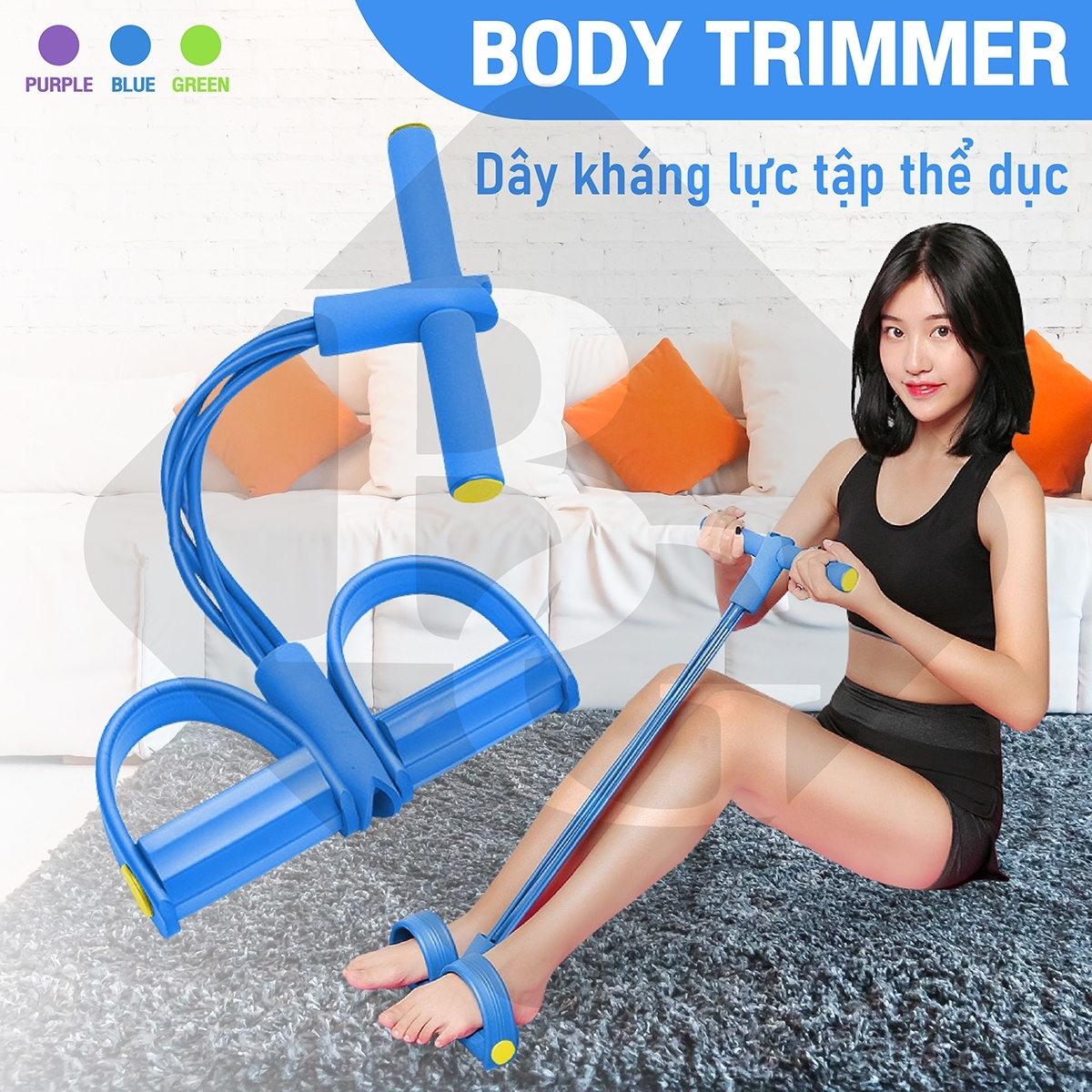 Mô tả - 6011 Dây Tập Bụng, Dây Kéo Đàn Hồi Kháng Lực 4 Ống Cao Su Tập Bụng Tại Nhà - 3