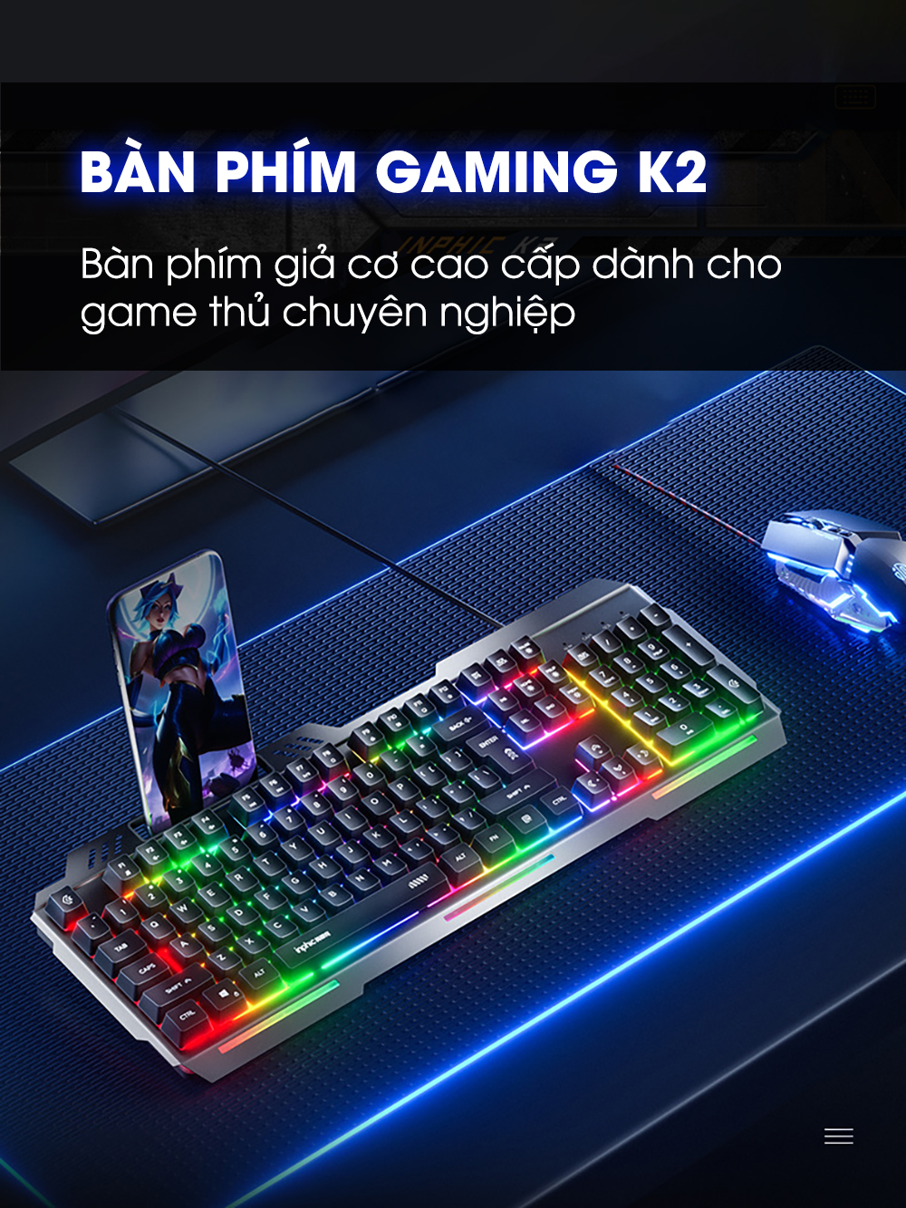 Combo bàn phím chuột gaming SIDOTECH K2 PRO