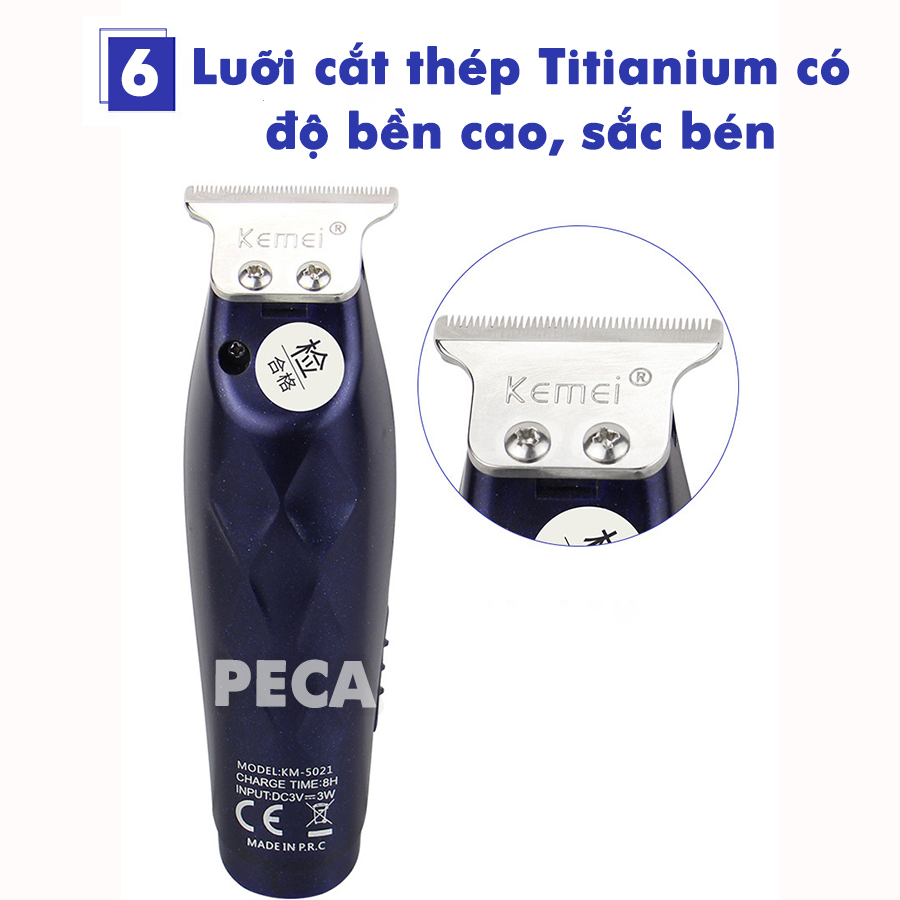 Mô tả Tông đơ chấn viền Kemei KM-5021 nhỏ gọn tiện lợi có thể khắc tóc, cạo đầu, tattoo tóc - Hàng chính hãng - 9