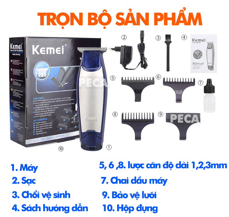 Mô tả Tông đơ chấn viền Kemei KM-5021 nhỏ gọn tiện lợi có thể khắc tóc, cạo đầu, tattoo tóc - Hàng chính hãng - 12