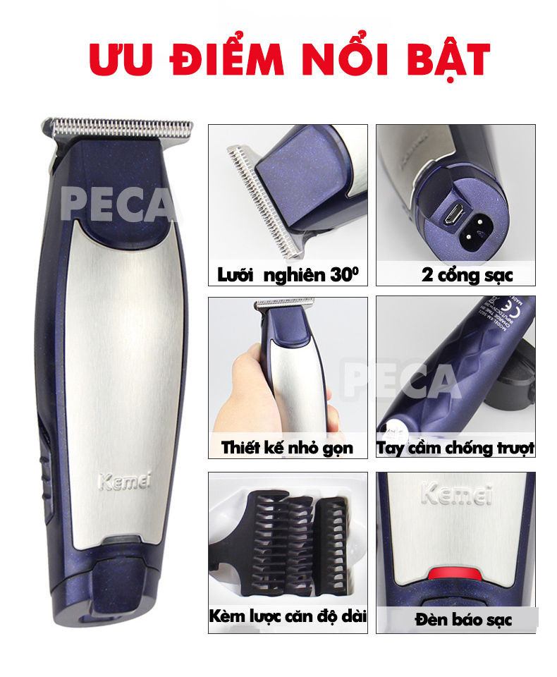 Mô tả Tông đơ chấn viền Kemei KM-5021 nhỏ gọn tiện lợi có thể khắc tóc, cạo đầu, tattoo tóc - Hàng chính hãng - 2