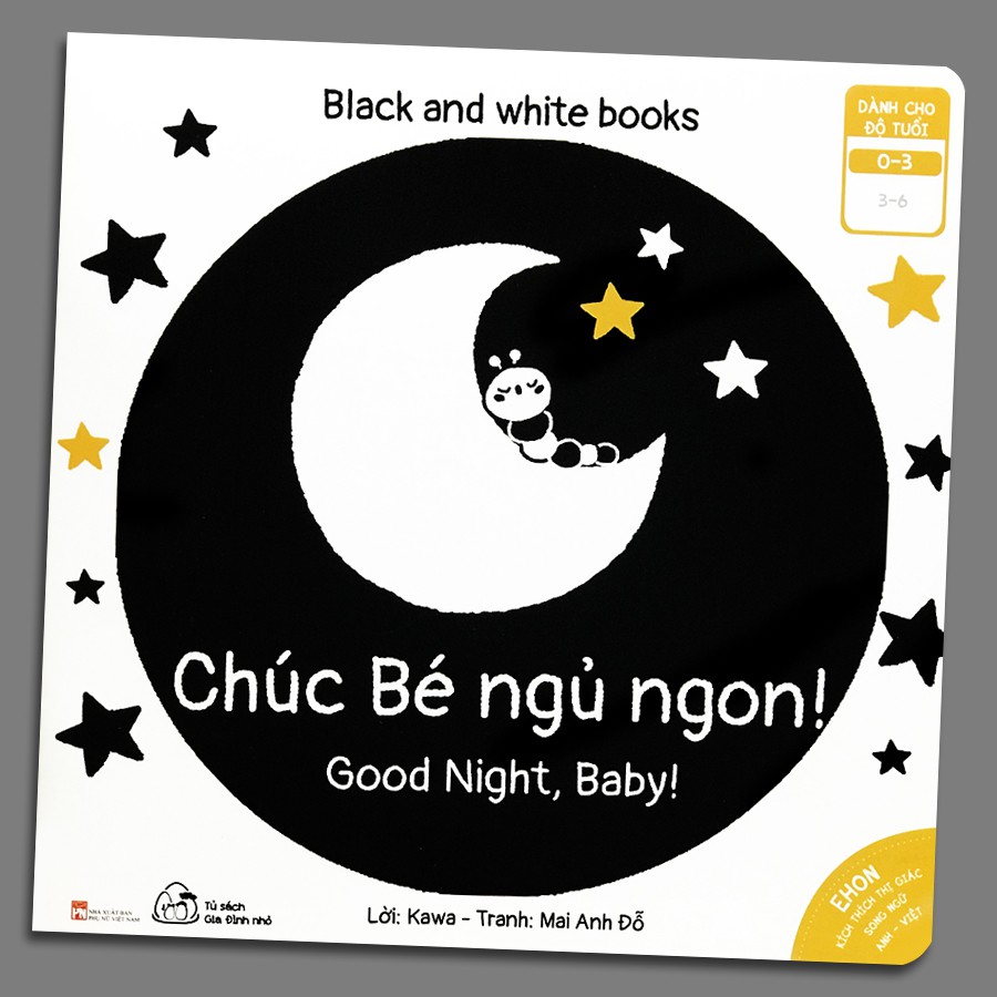 Mô tả Sách - Song Ngữ - Black and White books - Chúc Bé Ngủ Ngon (0-3 tuổi) - 5