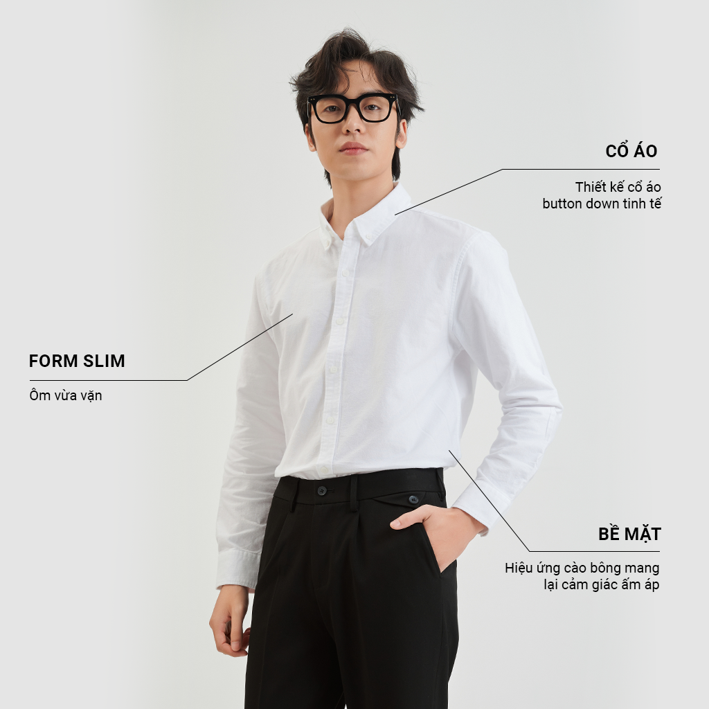 Mô tả Áo Sơ Mi Dài Tay Nam KRIK Form Slimfit Chất Liệu Cotton Cao Cấp Kháng Khuẩn Thiết Kế Basic Thanh Lịch SD3180 - 1