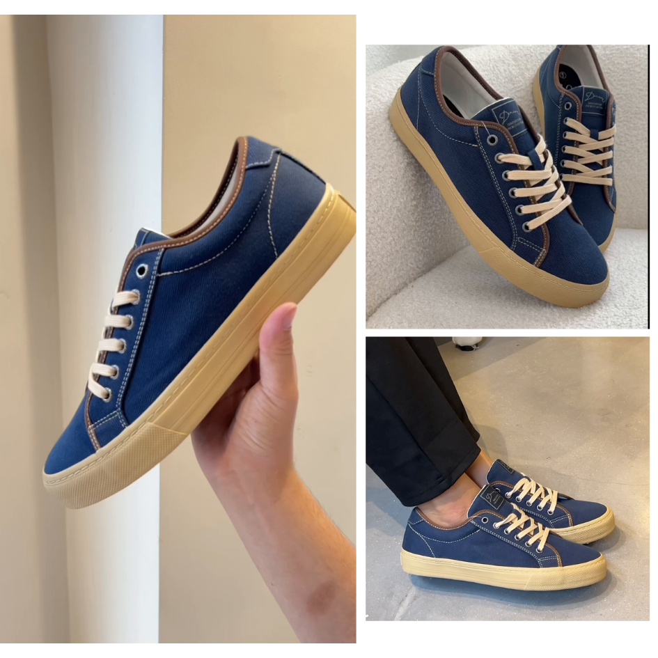 Mô tả Giày Sneaker Vải Canvas Nam Nữ E12 Dark Navy Dincox - 2
