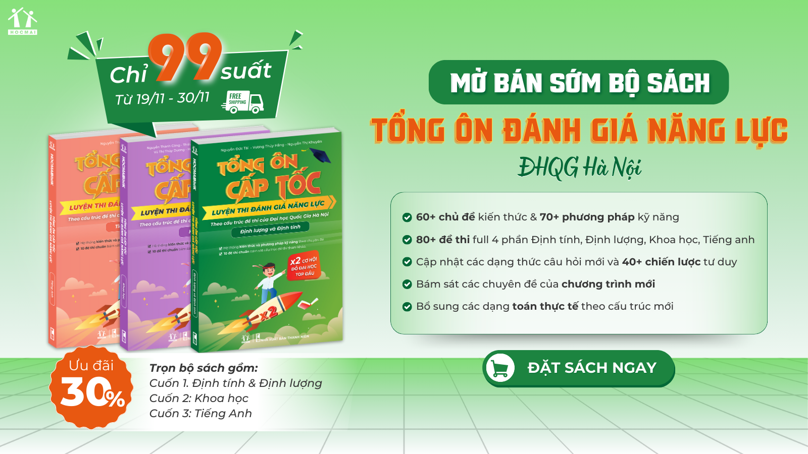 Mô tả Lớp 12 - Tổng hợp bộ sách ôn thi THPT, ĐGNL, ĐGTD - Bí kíp chinh phục Đại học top - Hocmai - 2
