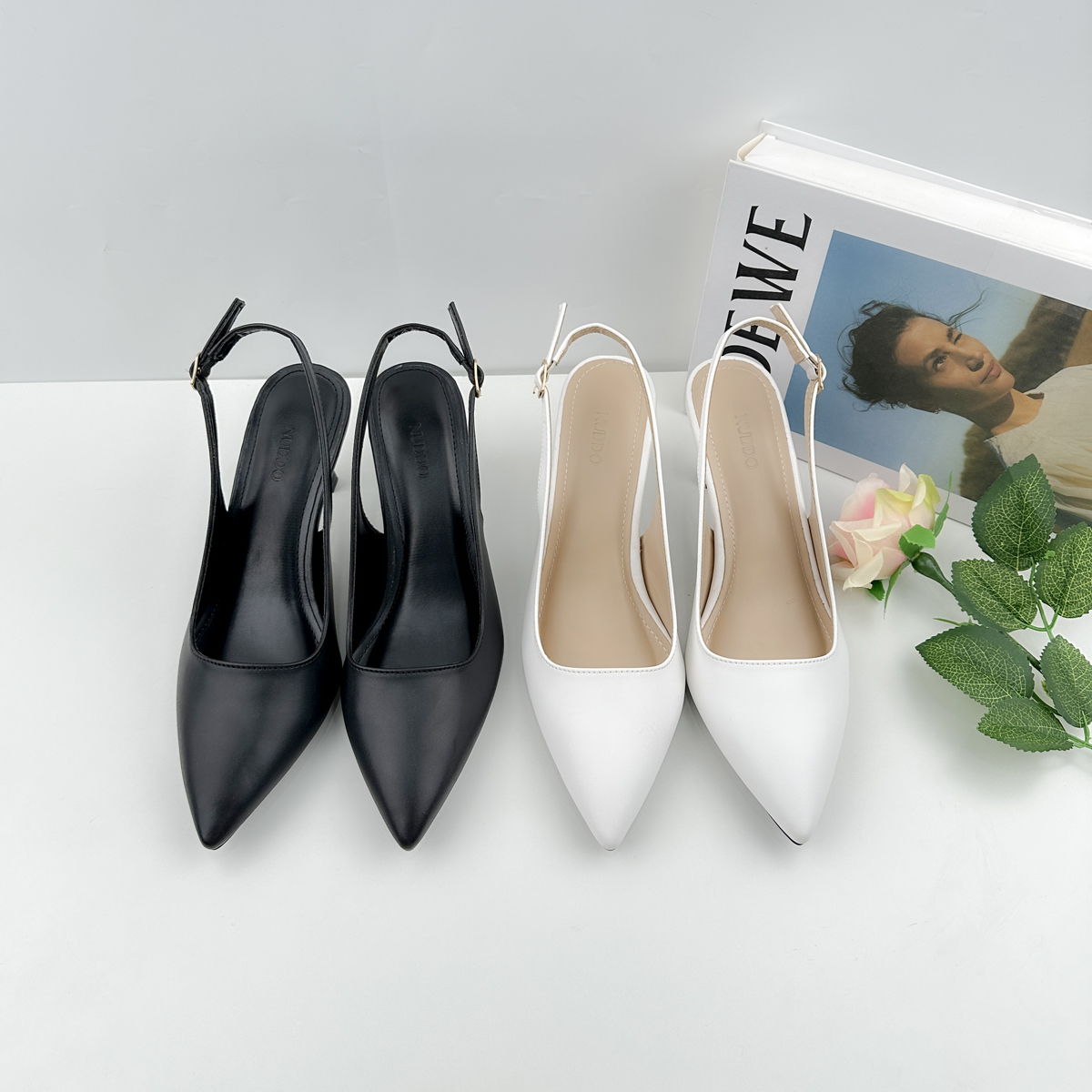 Mô tả Giày Cao Gót Nữ Bít Mũi 7 Phân Mũi Nhọn, Guốc Nữ Slingback Hở Gót Đế Nhọn Sang Trọng NUDDO NL712 - 2