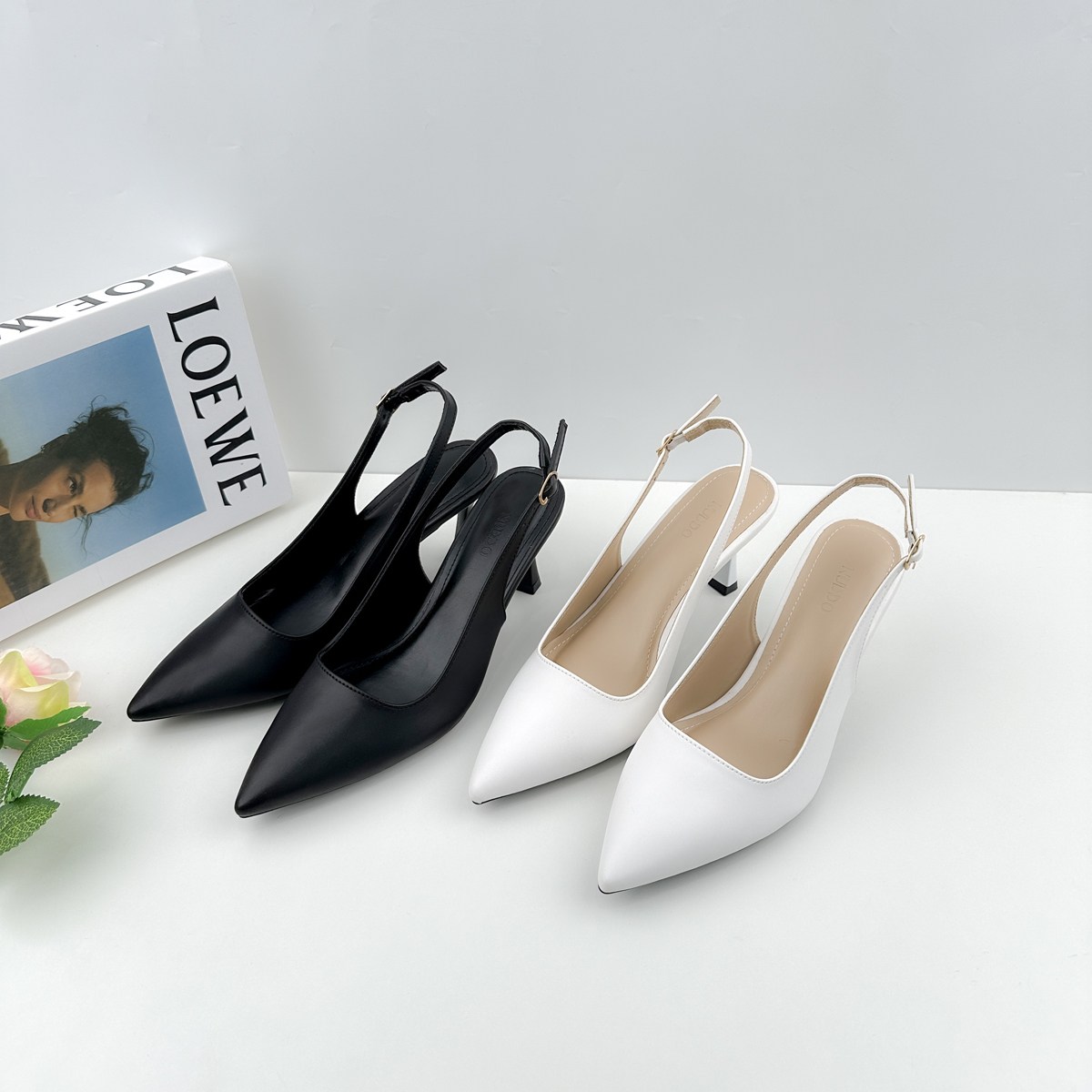 Mô tả Giày Cao Gót Nữ Bít Mũi 7 Phân Mũi Nhọn, Guốc Nữ Slingback Hở Gót Đế Nhọn Sang Trọng NUDDO NL712 - 4