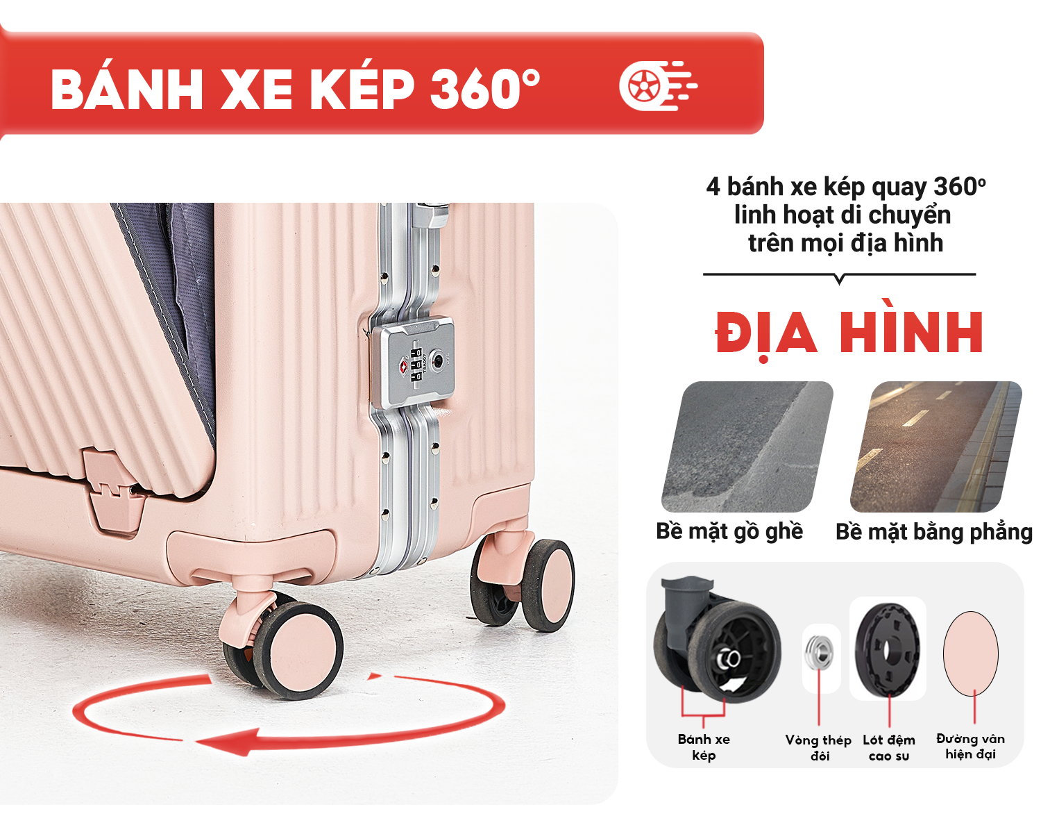 Mô tả Vali SUNNY MONTER - Vali nhựa PC + ABS  khung nhôm, khay đựng cốc, ngăn đựng laptop tiện lợi 20/24 - 10