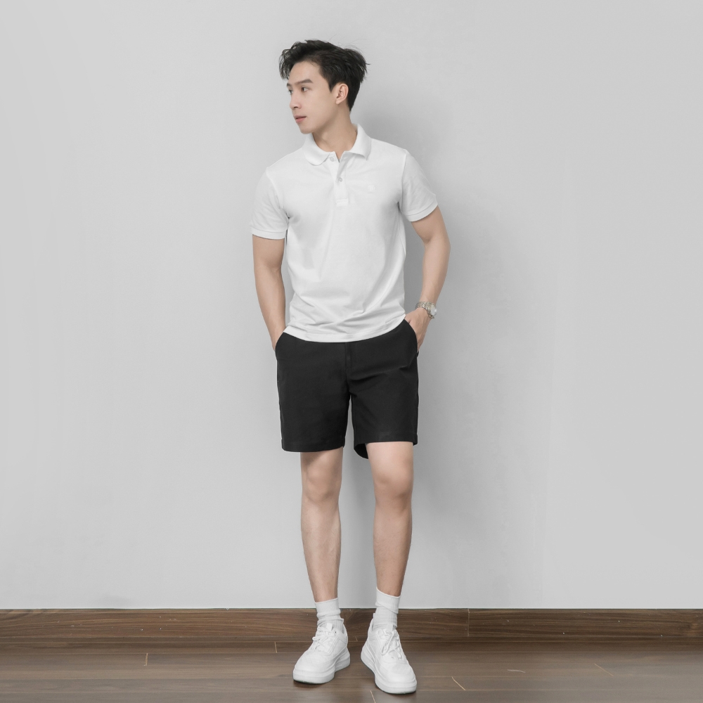 Quần short kaki cotton nam form trên gối