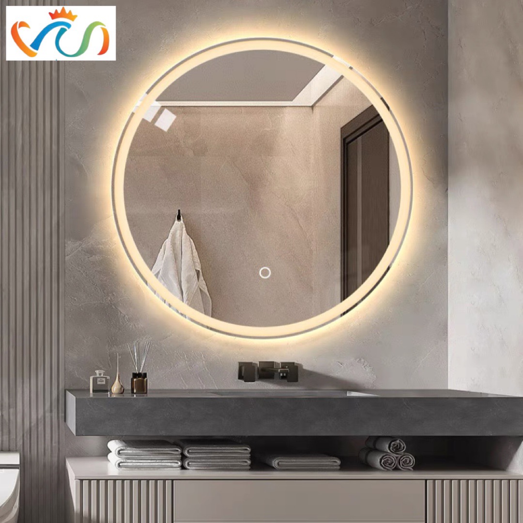 Mô tả Gương tròn treo tường led cảm ứng cao cấp VUADECOR kích thước theo yêu cầu - 1