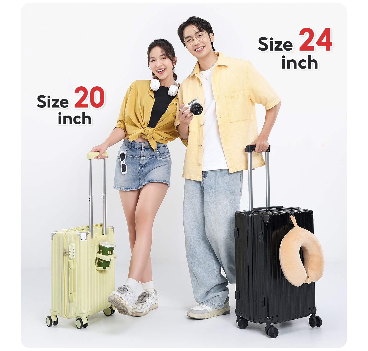 Mô tả Vali SUNNY SV15 - Vali du lịch, vali khóa kéo thời trang nhựa PC + ABS bảo hành 5 năm - 5