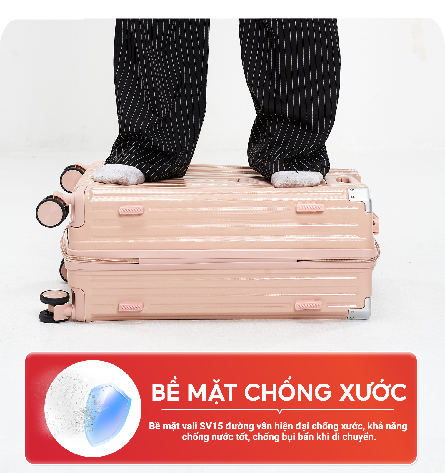 Mô tả Vali SUNNY SV15 - Vali du lịch, vali khóa kéo thời trang nhựa PC + ABS bảo hành 5 năm - 8