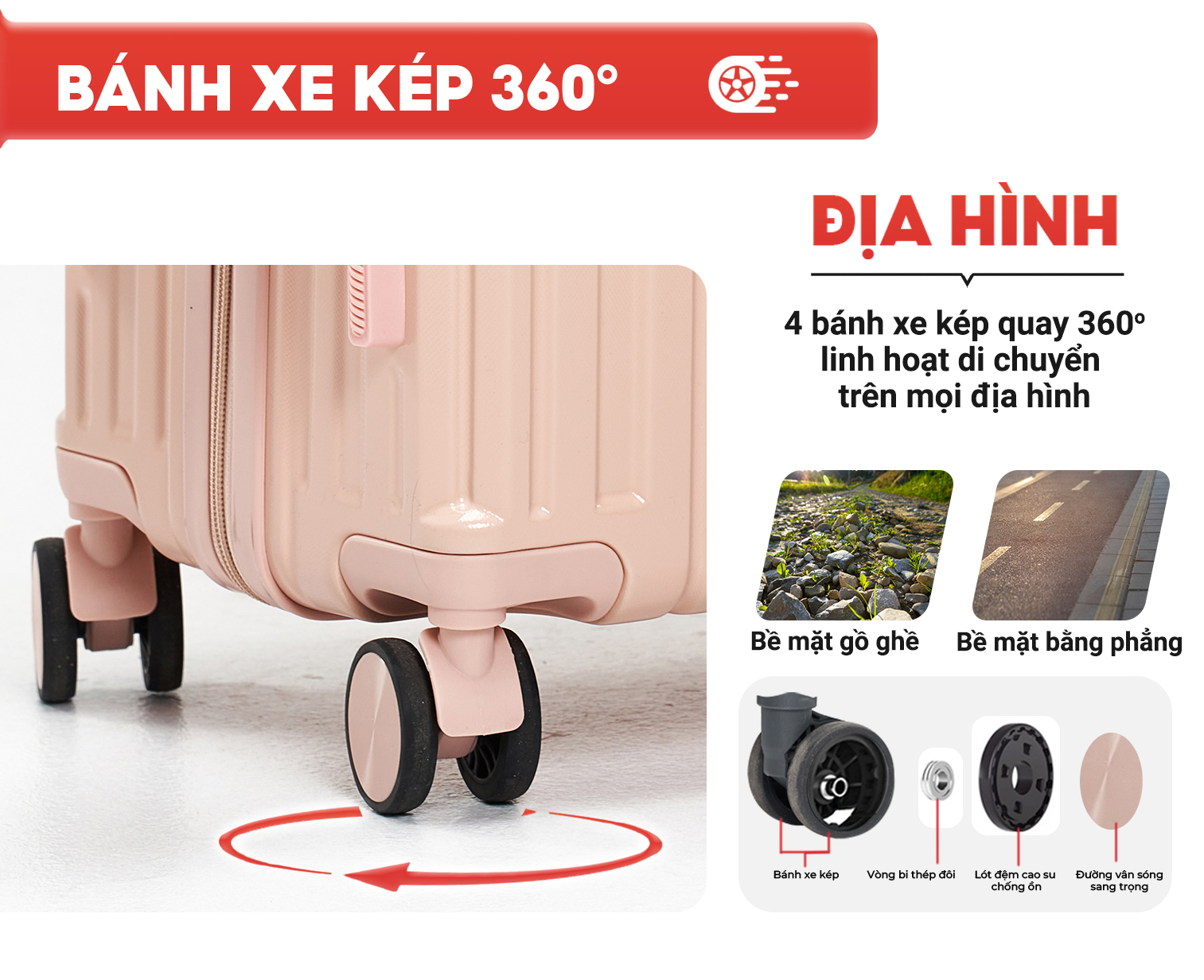 Mô tả Vali SUNNY SV15 - Vali du lịch, vali khóa kéo thời trang nhựa PC + ABS bảo hành 5 năm - 11