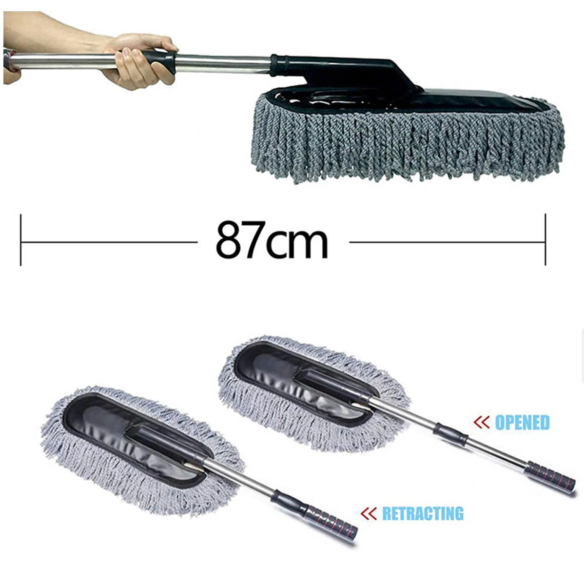 Mô tả Chổi Rửa Xe Ô Tô Chổi Lau Xe Đa Năng Chính Hãng Amalife Cán Có Thể Kéo Dài Sợi Microfiber Quang Dầu - 3