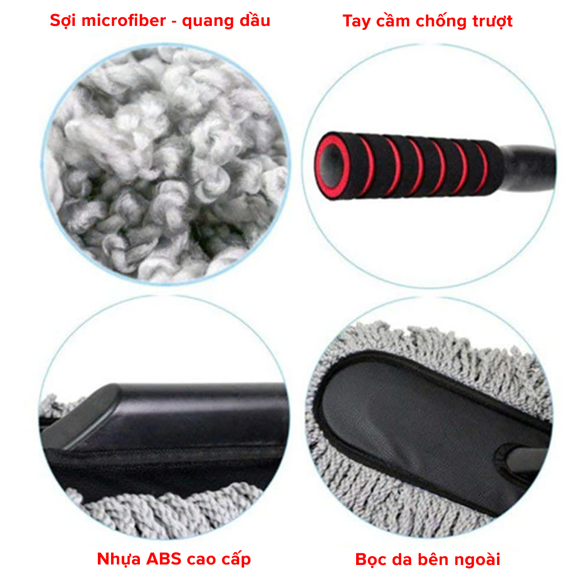 Mô tả Chổi Rửa Xe Ô Tô Chổi Lau Xe Đa Năng Chính Hãng Amalife Cán Có Thể Kéo Dài Sợi Microfiber Quang Dầu - 4