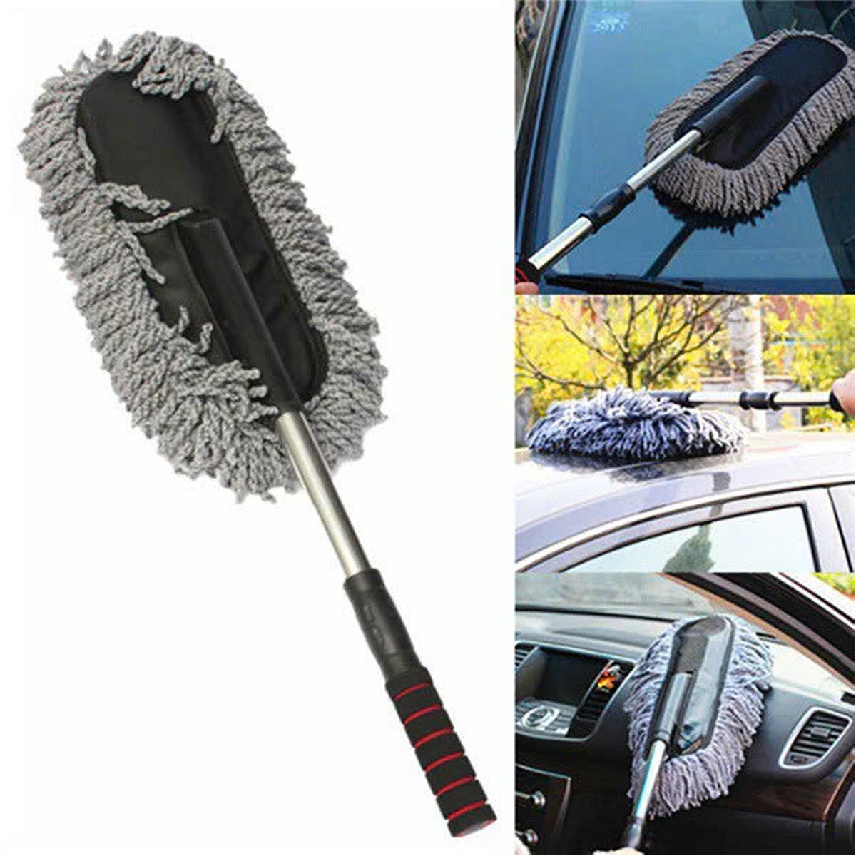 Mô tả Chổi Rửa Xe Ô Tô Chổi Lau Xe Đa Năng Chính Hãng Amalife Cán Có Thể Kéo Dài Sợi Microfiber Quang Dầu - 5