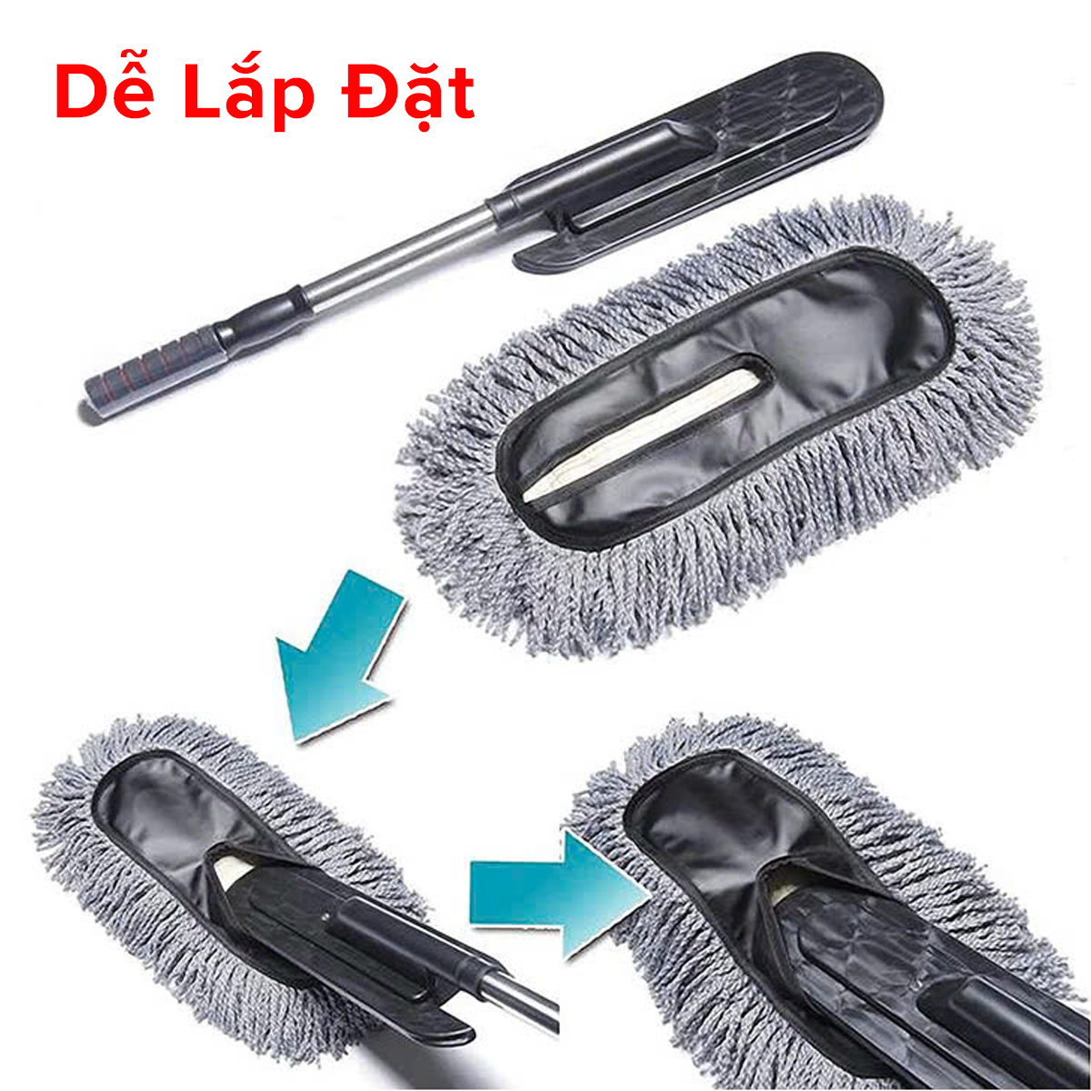 Mô tả Chổi Rửa Xe Ô Tô Chổi Lau Xe Đa Năng Chính Hãng Amalife Cán Có Thể Kéo Dài Sợi Microfiber Quang Dầu - 6