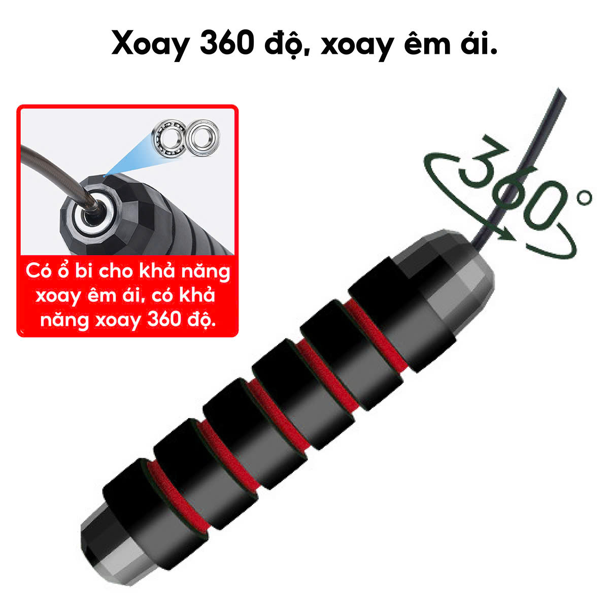 Mô tả - JR100 ĐỎ Dây Nhảy Thể Lực Đàn Hồi, Hỗ Trợ Luyện Tập Thể Dục tại nhà bọc nhựa PVC cao cấp - 2